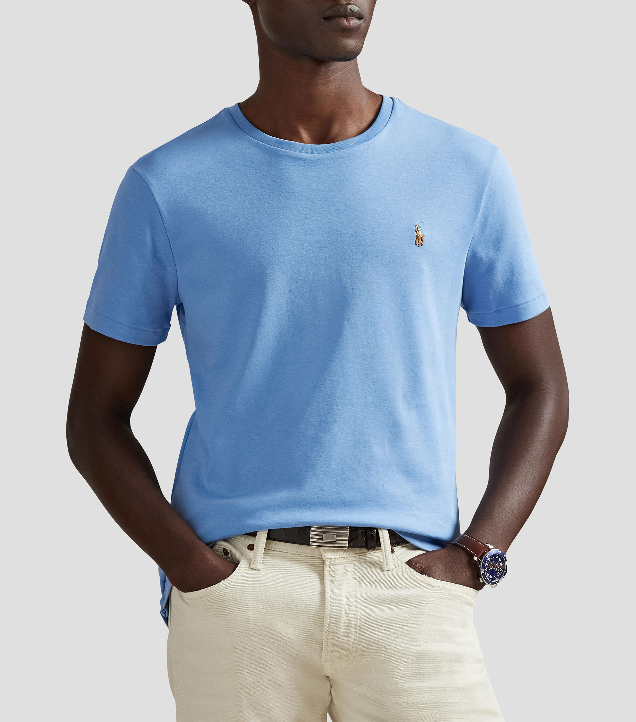 Playera cuello redondo manga corta lisa Hombre